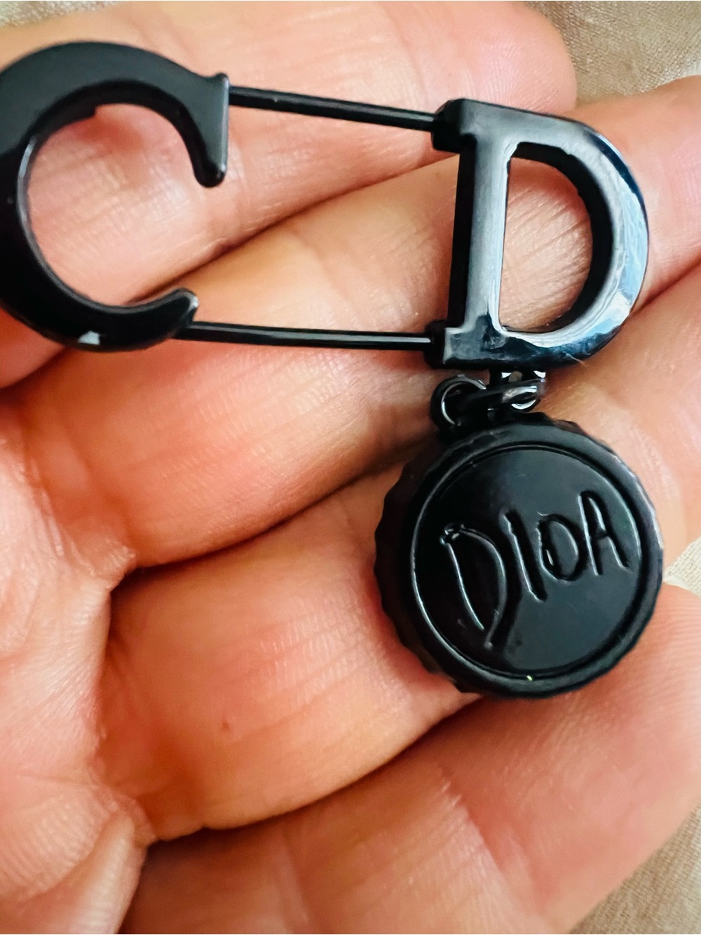 Dior Fashion Black Logo Key & Charm Holder